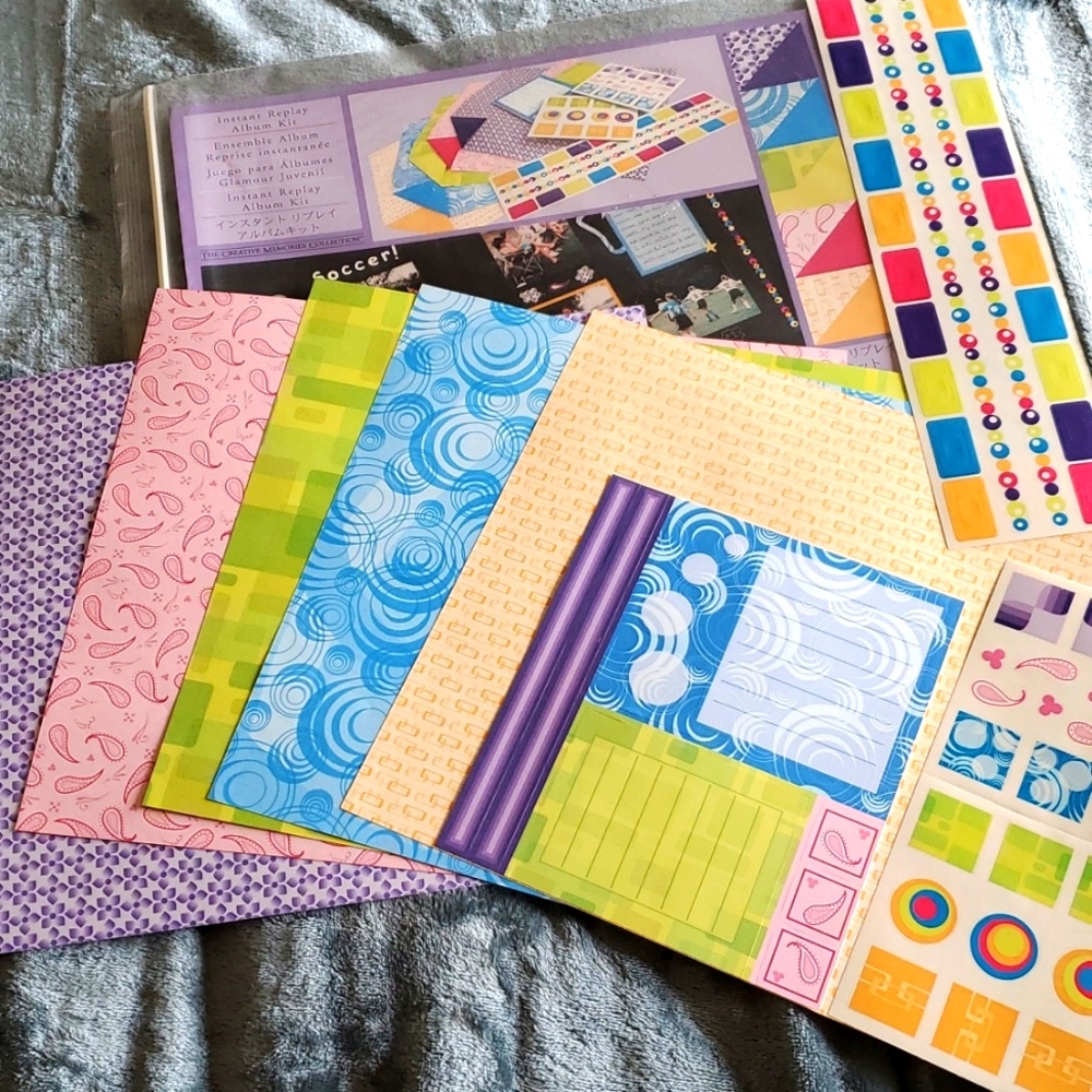 Instant Replay Album Kit Creative Memories Bright Colors Paper Scrapbooking